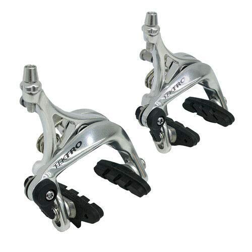 Tektro R340 Road Bike Dual Pivot Caliper Brake Set, Front and Rear, Silver, MH1817