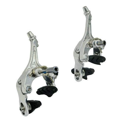 Tektro R340 Road Bike Dual Pivot Caliper Brake Set, Front and Rear, Silver, MH1817