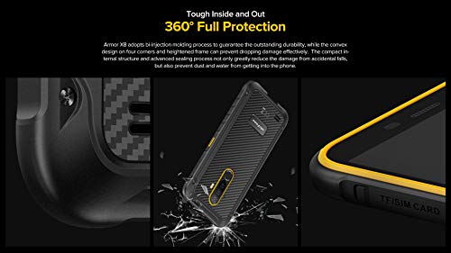 Teléfono Resistente Ulefone Armor X8, Android 10 Móvil IP68 Antigolpes, 4GB+64GB, 256GB SD Externa, 13MP Triple Cámara Subacuática, Batería 5080mAh, Huella Digital NFC GPS, Pantalla HD+ 5.7" Naranja