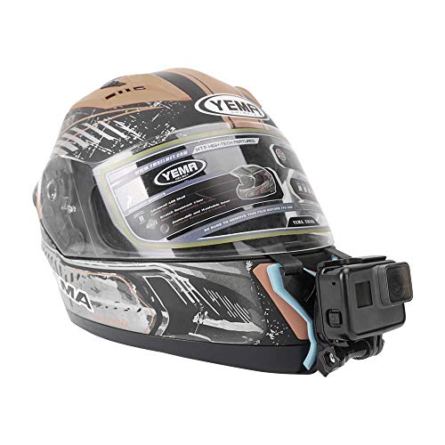 TELESIN - Soporte para casco de motocicleta para GoPro Hero 2018/6/5/4/3, Session, SJCAM, AKASO, Campark, Polaroid, YI Action Camera Casco de montaje curvado (correa para casco de motocicleta)