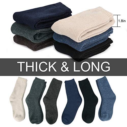 Tencoz Calcetines Termicos Hombre, 6 pairs Calcetines Hombres Invierno 39-46 Premium Calidad Calcetines de Punto Hombre Calcetines Termicos Hombres Cómodo Suave Vintage Cálidos Gruesos Calcetines