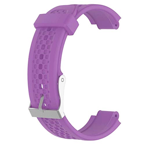 Tenlacum Correa de silicona de repuesto para Garmin Forerunner 25 con herramientas (morado)