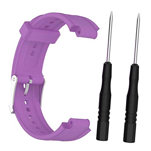 Tenlacum Correa de silicona de repuesto para Garmin Forerunner 25 con herramientas (morado)