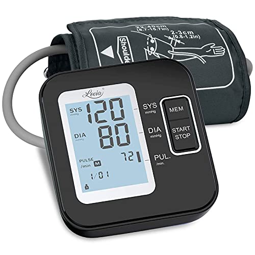 Tensiómetro de Brazo Digital - Tensiometro de Brazo Automatico LCD, Brazalete Grande de 22-42 cm, Detección de Frecuencia Cardíaca Irregular 2 Memorias de Usuario (2 * 120) Recargable Usb