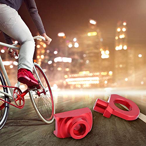Tensor de Cadena de Bicicleta,Sujetador de Ajustador de Cadena Bici Aleación de Aluminio reemplazo para Bicicleta Plegable(Rojo)