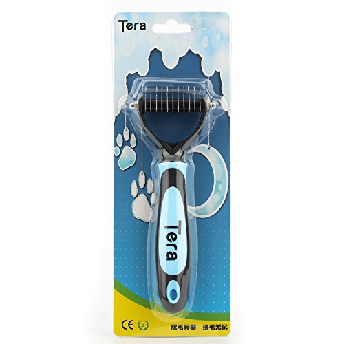 Tera Pet Fur - Cortador de Nudos para Mascotas (Pelo Largo, Hoja de Metal, Color Azul)