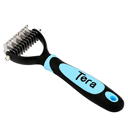 Tera Pet Fur - Cortador de Nudos para Mascotas (Pelo Largo, Hoja de Metal, Color Azul)