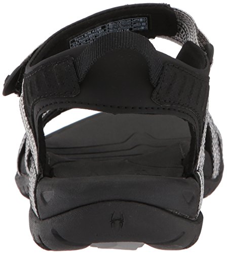 Teva Tira, Sandalias de Punta Descubierta Mujer, Negro (Black/White Multi Bwml), 36 EU