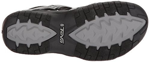 Teva Tira, Sandalias de Punta Descubierta Mujer, Negro (Black/White Multi Bwml), 36 EU