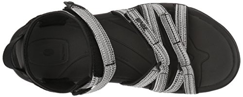 Teva Tira, Sandalias de Punta Descubierta Mujer, Negro (Black/White Multi Bwml), 36 EU