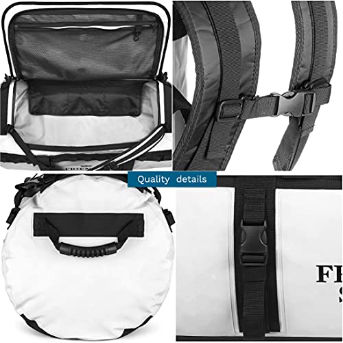 The Friendly Swede Duffel Bolsa de Viaje y Deporte Convertible en Mochila - Duffle Bag (Capacidad: 30l/ 60l/ 90l) (90L Blanco)