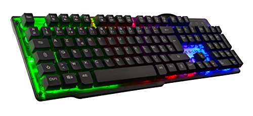 The G-Lab KEYZ Neon - Teclado Gaming de Alto Rendimiento - Membrana de Alta Precisión - Retroiluminación Rainbow - Layout Español, Multicolor