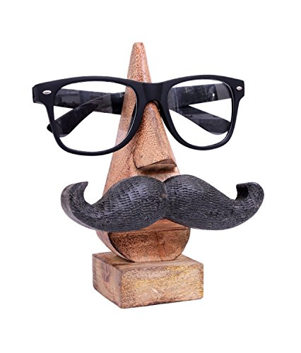 The Indian Arts Repose lunettes standard con bigote noire en bois de palissandre sculpté à la main