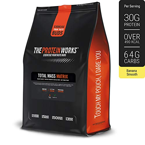 THE PROTEIN WORKS, Total Mass Matrix Gainer de Masa, Plátano suave, 2 kg