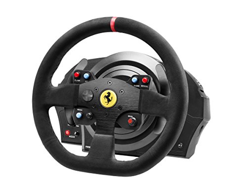 Thrustmaster T300 Ferrari Integral Alcantara Edition - Volante para PS4/PS3/PC - Force Feedback, 3 pedales - Funciona con juegos de PS5