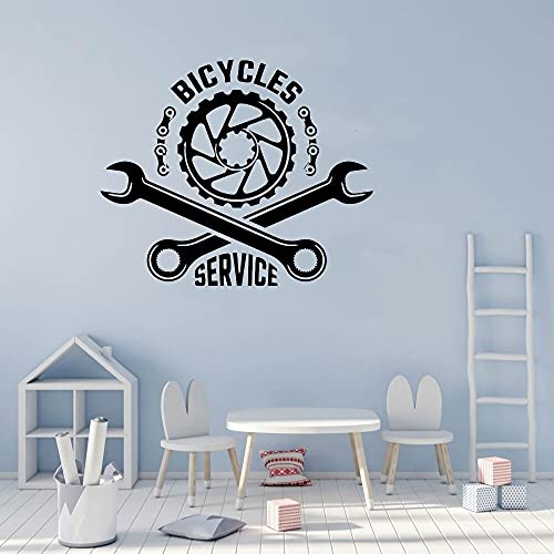 Tienda de bicicletas calcomanías de pared estilo libre vehículo todoterreno deportes herramientas de reparación de motocicletas decoración del hogar mural A4 68x57cm