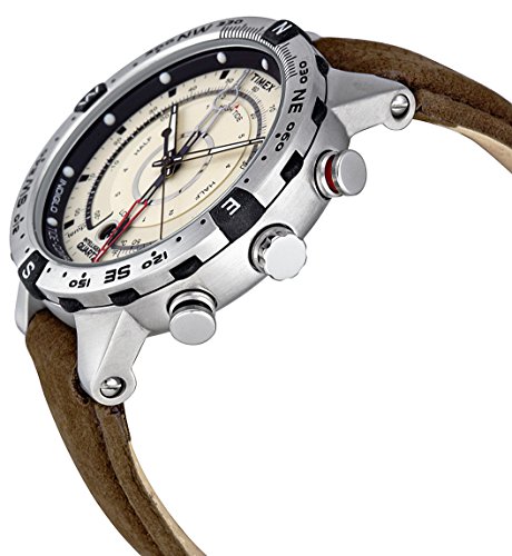 Timex Intelligent Quartz - Reloj análogico para Hombre de cuarzo con correa de cuero, color Marrón/Beige