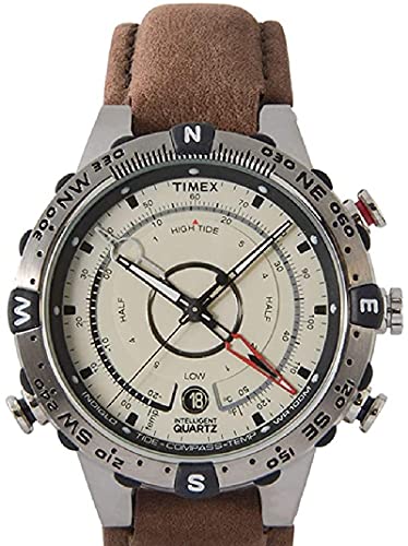 Timex Intelligent Quartz - Reloj análogico para Hombre de cuarzo con correa de cuero, color Marrón/Beige