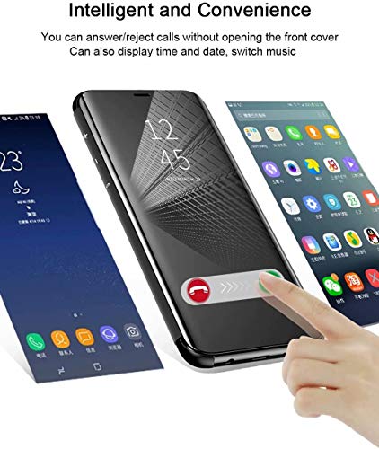 TingYR Funda para Huawei P Smart 2021 Carcasa, Espejo Funda Flip Inteligente Mirror Caso, Soporte Plegable, Case Cover Funda para Huawei P Smart 2021.(Azul)