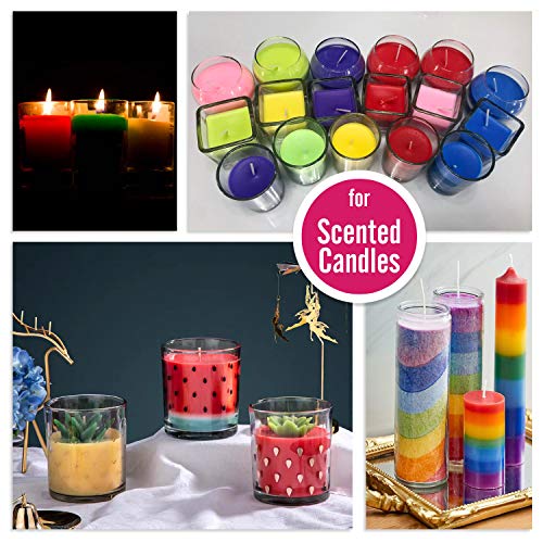 Tintes para Velas - 20 Colores Tintes para Velas Líquido para Fabricación de Velas DIY - Kit Colorante de Cera para Velas Concentrado para Cera de Soja, Cera de Abejas, Cera de Gel, Cera de Parafina