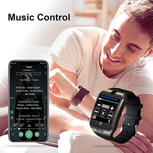 Tipmant Smartwatch, Reloj Inteligente para Hombre Mujer Niños, Relojes Inteligentes con Ranura para Tarjeta SIM Cámara Música Podometro Pulsera de Actividad para Android Xiaomi Samsung Huawei (Negro)