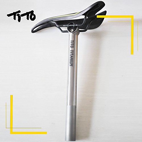 TiTo de aleación de titanio después de la tija de sillín de bicicleta flotante, adecuada para bicicleta de carretera MTB y la longitud se puede personalizar (recta, diámetro 27,2 x 350 mm)
