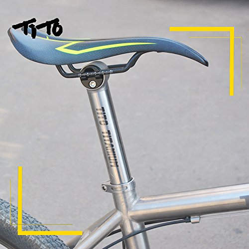 TiTo de aleación de titanio después de la tija de sillín de bicicleta flotante, adecuada para bicicleta de carretera MTB y la longitud se puede personalizar (recta, diámetro 27,2 x 350 mm)