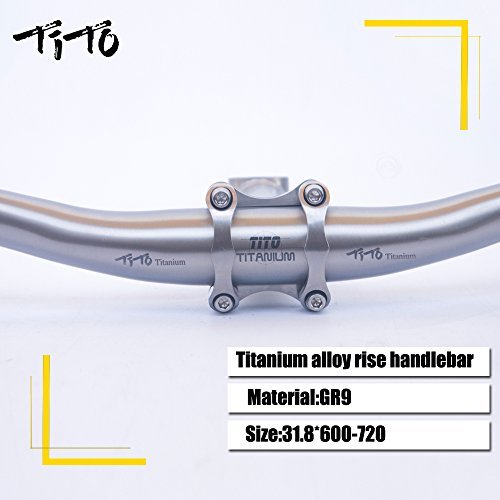 TiTo Titanio Bicicletas Tragar Manillar Titanio Mountain Bike MTB Riser Manillares Piezas 31.8580-720mm (680)