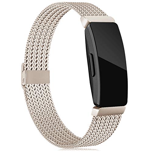 Tobheo Compatible para Fitbit Inspire HR Correa/Inspire Correas/Inspire 2 Pulsera/Ace 2 Band Recambio Accesorios Champán(sin Reloj),S