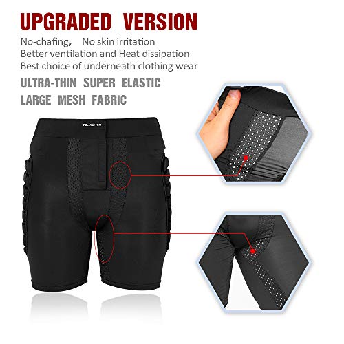 TOM SHOO Pantalones Cortos Acolchados 8D, Pantalones Cortos de Esquí, Protección Cadera para Esquí Patinaje Snowboard Hockey Patineta Deportes