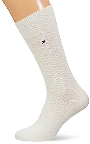 Tommy Hilfiger Men's Cashmere Sock Calcetín clásico, Off White, 43 Regular para Hombre