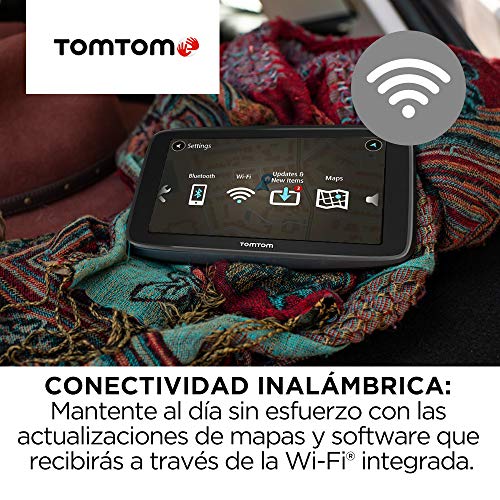 TomTom GPS para coche GO Basic, 5 pulgadas, con tráfico y prueba de radares gracias a TomTom Traffic, mapas de la UE, actualizaciones a través de WiFi, soporte reversible integrado