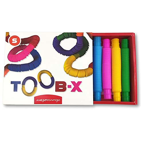 TOOB-X Juguete Sensorial de Tubos Pop. Juguetes antiestrés de Colores, Fidget Pop Multicolor. Tubos extendibles y conectables Entre Ellos. 8 Piezas (Tamaño S)
