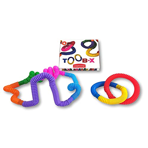 TOOB-X Juguete Sensorial de Tubos Pop. Juguetes antiestrés de Colores, Fidget Pop Multicolor. Tubos extendibles y conectables Entre Ellos. 8 Piezas (Tamaño S)