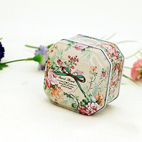 TooGet Elegantes Latas Vacías, Shabby Chic Mini-Cajas para Velas DIY, Almacenamiento en Seco, Especias, Té, Dulces, Regalos para Fiestas, Y Regalos - Color Al Azar(Cuadrado) - 6PCS