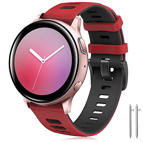 TOPsic 20mm Correa de Reloj para Vivoactive 3/Vivomove HR/Forerunner 645 Music/Forerunner 245/Galaxy Watch Active/Active2 40mm 44mm/42mm/Gear Sport/Gear S2 Classic/Ticwatch 2 Silicona Pulsera