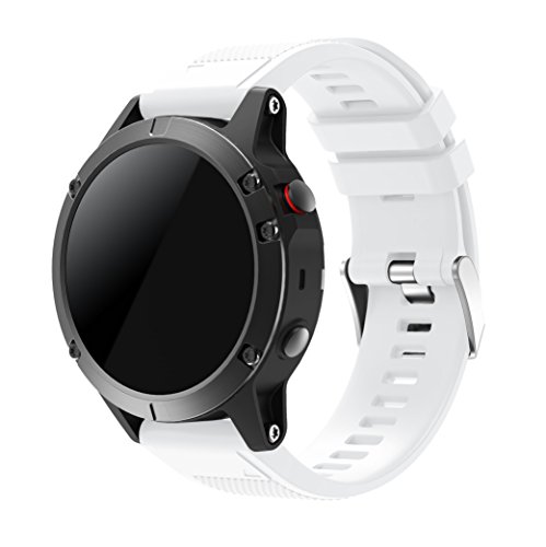 TOPsic Garmin Fenix 5 Banda, Silicona Reemplazo Correa con 2pzs Destornilladores para Garmin Fenix 5/Forunner 935/Fenix 5 Plus/Fenix 6/Fenix 6 Pro, 13.5cm-22.5cm, no Adapta a Fenix 5X, 5s