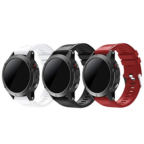 TOPsic Garmin Fenix 5 Banda, Silicona Reemplazo Correa con 2pzs Destornilladores para Garmin Fenix 5/Forunner 935/Fenix 5 Plus/Fenix 6/Fenix 6 Pro, 13.5cm-22.5cm, no Adapta a Fenix 5X, 5s