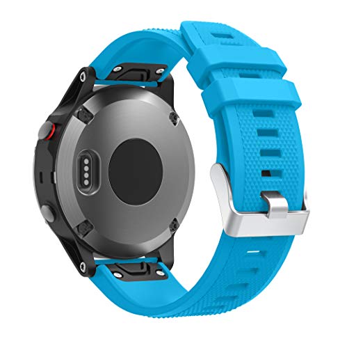 TOPsic Garmin Fenix 5 Banda, Silicona Reemplazo Correa con 2pzs Destornilladores para Garmin Fenix 5/Forunner 935/Fenix 5 Plus/Fenix 6/Fenix 6 Pro, 13.5cm-22.5cm, no Adapta a Fenix 5X, 5s