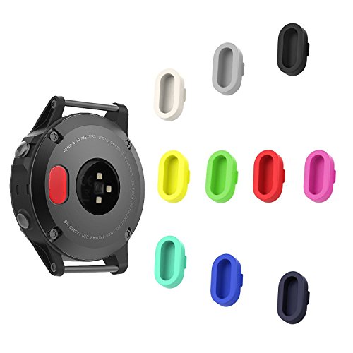 TOPsic Tapones de Polvo para Garmin Fenix 5 5X 5S, Puerto de Carga de Silicona Cubierta Protectora para Garmin Fenix 5/5x/5s/6/6x/6s/forerunner 935 Reloj Inteligente