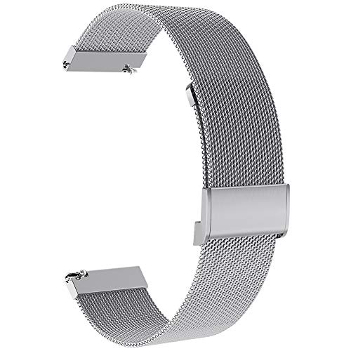 Tosenpo Correa para Garmin Vivoactive 3, Repuesto de Acero Inoxidable, Correa de Reloj de Metal para Garmin Vivoactive 3 Music/Vivoactive 3, Venu/Vivomove HR/Luxe/Style/Forerunner 245/645 (Plata)