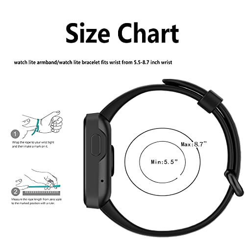 Tosenpo Correas para Xiaomi Mi Watch Lite,Pulseras de Silicona Suave con Correa de Repuesto para Xiaomi Mi Watch Lite/Red mi Watch Lite (Negro)