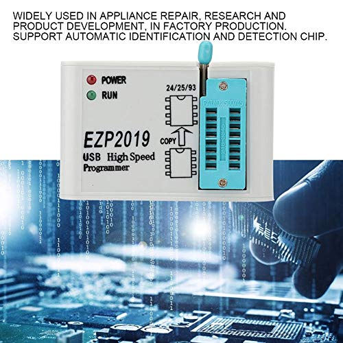 Tosuny USB SPI EZP2019 Programador de Alta Velocidad con Base Probado Soporte para Software de PC y Actualizaciones de firmware, para el Bloque 24 EEPROM, para 25 Flash 93 EEPROM, etc.