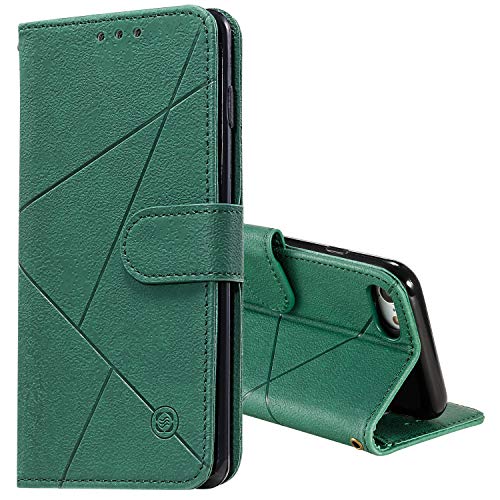 TOUCASA Funda iPhone 8,Carcasa iPhone 7,PU Cuero Slim Case de Estilo Billetera Carcasa TPU Silicona Case Interna Suave [Prismático] [Cierre Magnético] Funda para iPhone 8/7 (4,7 Pulgadas)(Verde)