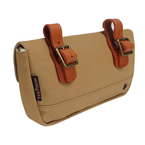 Tourbon Wasterproof sur toile Vélo sacoches de vélo Pouch sacoche de guidon - khaki grey