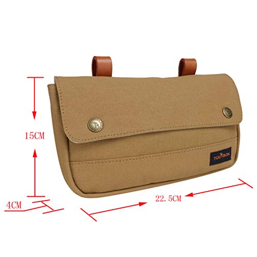 Tourbon Wasterproof sur toile Vélo sacoches de vélo Pouch sacoche de guidon - khaki grey