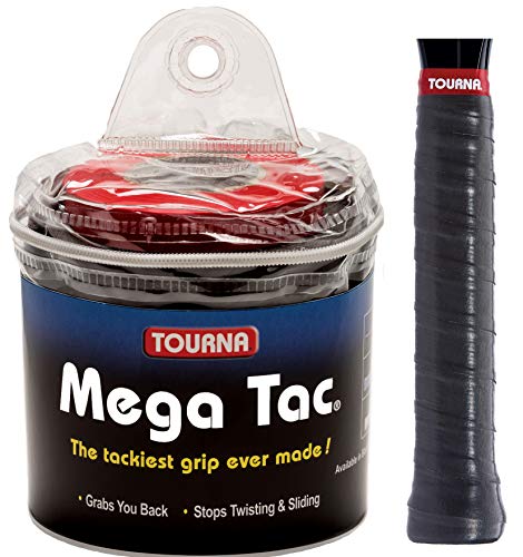 Tourna Mt-30-xlbk Mega TAC Extra Tacky Overgrip, Negro (Paquete de 30), Unisex, Unidad