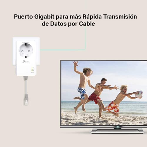 TP-Link TL-PA7017P Kit AV1000 Gigabit Powerline Starter Kit, Sin WiFi, 1 Gigabit Puerto, Super Ahorro de Energía