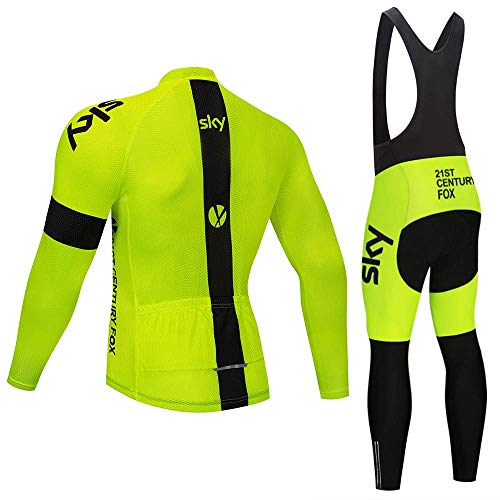 Traje Bicicleta Hombre Invierno, Ropa Ciclismo Térmico de Manga Larga Incluye Maillot Ciclismo Polar Térmico