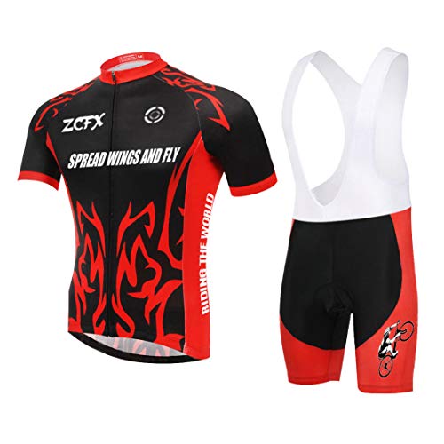 Traje Deportivo al Aire Libre Ropa de Bicicleta Ropa de Ciclismo para Hombres Camiseta Deportiva de Manga Corta + Pantalones Cortos con Correa Primavera y Verano (Color Y1106,2XL código)